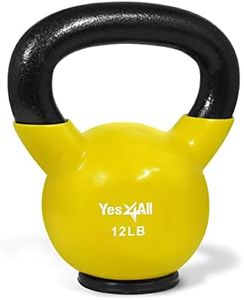 Yes4All Kettlebells Weights Cast Iron Rubber Base for Home Gym and Strength Training, Workout Equipment for Dumbbell Exercise