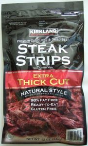 Premium CUT Steak Strips Extra Thick Cut Beef Jerky - Bag of 12oz COS