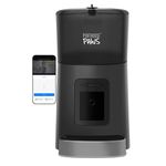 PHP Smart HD Automatic Cat Feeder with Camera, 6L Automatic Cat Food Dispenser, Timed Automatic Pet Feeder for Cat, Schedule Meals Auto Cat Feeder Dry Food, Voice Record, Stainless Steel Tray, Black