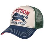 Stetson The Plains Trucker Cap Women/Men - Baseball Base Curved Brim Snapback, with Peak, Peak Summer-Winter - One Size Green