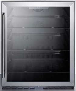 Summit AL57GCSS 24" ADA Compliant Commercial Compact Refrigerator with 5 cu. ft. Capacity Door Lock Frost Free Operation Door and Temperature Alarm in Stainless Steel