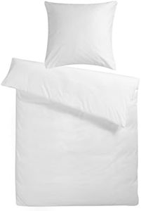 Carpe Sonno Mako Satin Bettwäsche 135 x 200 cm Weiß - Exklusive Luxus Hotelbettwäsche aus 100% feinster Baumwolle robuster Qualitäts Reißverschluss - Hotel Bettgarnitur Set Kopfkissenbezug 80 x 80 cm