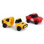 Munchkin Magnet Motors Mix and Match Car Bath Toy, 2 Pack, Red/Yellow