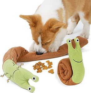 TOTARK Treat Dispensing Snail Snuffle Toys Squeaky Dog Puzzle Birthday Interactive Dog Toy for Foraging Instinct Training, Enrichment Plush Toys Chew Teething Soft Puppy Toy Brain Games for Boredom