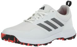 adidas Mens Tech Response Spikeless 3.0 Golf Shoes, Footwear White/Core Black/Grey Two, 10