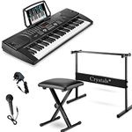 61 Key Electronic MP3 Piano Keyboard Digital Instrument with Music Chair + Piano Stand (61 KEYS 128 TIMBERS)