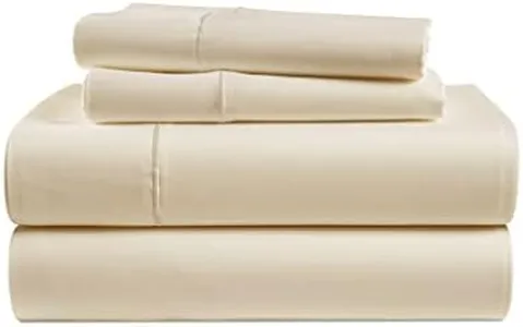 LANE LINEN 1000 Thread Count Egyptian Cotton Sateen King Sheets (4 Pc) - Luxury Hotel Bedding, Ultra Soft, 16" Deep Pocket - Ivory