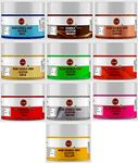 RED CLIFF Premium Edible Glitter - Combo Pack Of 10 | Metallic Glitter Ideal for Cake Icing Decoration & Garnishing | 9g | (Edible Glitters | 9gx10 |)