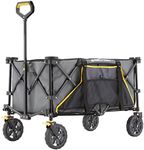 Gorilla Carts Foldable Wagon, Heavy Duty Collapsible Cart with Wheels, 7 Cu Ft, Gray