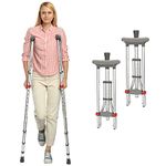 supregear Underarm Crutches, 1 Pair Lightweight Aluminum Universal Crutches for Seniors, Adults and Teens, Adjustable Forearm Crutches with Soft Underarm and Hand Grip Pads for Walking