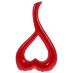 IMIKEYA Red Heart Shaped Ceramic Vase,Unusual Vases,Red Ornament for Living Room,Bedroom,Home