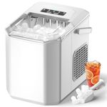 Ice Maker Machine Countertop for Home, Compact Ice Cube Maker with Upside Down Ice Scoop, 9 Ice Cubes Ready in 6 Minutes, 12Kg/24h, Portable Ice Maker for Party/Home//Bar/Office