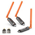 Gechtech Wireless HDMI Transmitter and 2 Receivers, 4K Decode 1080P HD Output, 656FT/200M Long Range, 5.8G HDMI Extender for Laptop PC Camera Cable Box to Multiple TVs Monitors Projectors