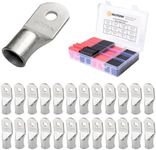 SELTERM 25pcs 4/0 AWG 5/16" Stud Tinned Copper Wire Lugs & Large Size 108 Pcs 3:1 Dual Wall Adhesive Line Heat Shrink Tubing Kit 1, 3/4, 1/2, 5/8 Inch Assortment Kit