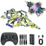 RC Aeroplane 2.4GHz Remote Controlled Aeroplane L0712 Quadcopter Floating Fighter Plane RC Aeroplane RTF for Beginners, Children and Adults, APlane Toy with Coloured Lights USB Charging (VERTICAL)