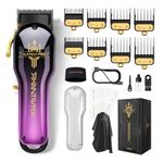 SUPRENT Professional Hair Clippers for Men- Barber Clippers DLC-Coated Blade & Brushless Motor- Rechargeable Haircutting Kit with DIY Customizable Casing (Purple)