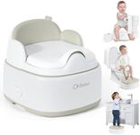 Orzbow 3-in-1 Potty Training Toilet, Detachable Baby Potty, As Toddler Toilet Seat, Chair, Step Stool for Boys & Girls 18+ Months, Potty Training Seat with Splash Guard, Lid, Easy Clean, Brown
