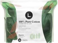 L. Pure Cotton Topsheet Pads for Women, Regular Absorbency, Ultra Thin Pads with Wings, Unscented menstrual pads, 56 Count(Pack of 1) (Packaging May Vary)