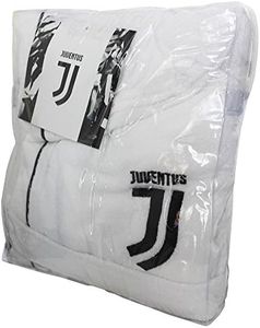 NUOVO LOGO ACCAPPATOIO CON CAPPUCCIO UFFICIALE FC JUVENTUS TG S M L XL XXL BIANCO NERO 100% MICRO SPUGNA PURO COTONE UOMO (L - 48 / 50)