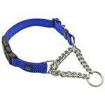 Max and Neo Stainless Steel Chain Martingale Collar - We Donate a Collar to a Dog Rescue for Every Collar Sold (Large, Blue)
