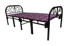 Sahni Foldable Furniture Single Carbon Steel Folding Bed Without Storage - (Multicolor)