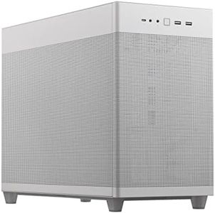 ASUS Prime AP201 (White) is a Stylish 33-liter MicroATX Case with Tool-free Side Panels and a Quasi-filter Mesh, with Support for 360mm Coolers, Graphics Cards up to 338mm Long, and Standard ATX PSUs