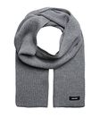 JACK & JONES Men’s Knitted Scarf Soft Plain Winter Neck Scarves - Gift for Men - One Size - Grey