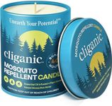 Cliganic Natural Mosquito Repellent Candle (9oz) | Citronella, DEET Free, Essential Oil Infused for Outdoor, Camping | Burns 40 Hours