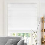 CHICOLOGY Roman Shades for Windows, Window Treatments, Roman Shades, Roman Window Shades, Room Darkening Shades, Window Shades, 33"W X 64"H, Belgian Snow (Privacy & Light Filtering)