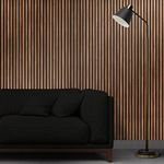 GOODS EMPORIUM Slat Wall Panelling - Wood Panels for Walls - Contemporary 3D Wall Panels/Cladding - Decorative & Sound Absorbing Acoustic Panels Slatted Wooden Slats Wall Panel (Walnut Sample 12CM)