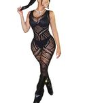 Buitifo Women Lingerie Bodystocking Sexy Bodysuit Fishnet Tights One Piece Babydoll (BlackNXX,M)