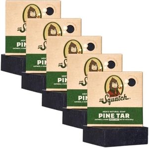 Dr. Squatch Men's Bar Soap - 5-Pack Pine Tar - All Natural Bar Soap for Men - 5 Bars of Soap - Smell like an Old Growth Forest