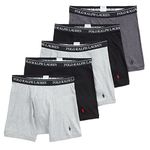 Ralph Lauren POLO Classic Fit Boxer Briefs - 5 Pack (Grey Assorted), Grey Assorted, M