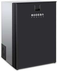 BODEGACOOLER 12 Volt Refrigerator, 116.2Quart RV Refrigerator with Freezer, Dual Modes RV Fridge with LED, (5℉-50℉) Travel Compressor Refrigerator 12/24V DC for Boat, Caravan, Truck, Camping (Black)