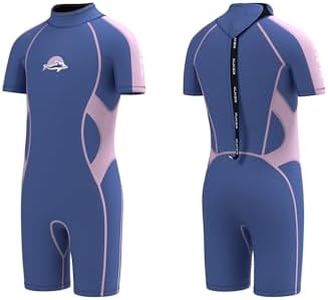 XUKER Kids Wetsuit for Boys Girls Toddlers 3mm Shorty Wet Suit Neoprene Back Zip Thermal Wetsuits for Teens Scuba Dive Swimming Boating Snorkeling