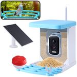 YISUN Smart Bird Feeder with Camera, 4MP 2.5K Full HD, Solar Powered Wireless Video Bird Cam Live, APP Control Instant Notification AI Identify 11000+ Birds Feed Watching Camera