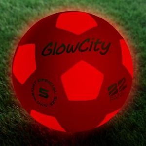 GlowCity Glow in The Dark Soccer Ball | Light Up Indoor/Outdoor Soccer Ball with 2 LED Lights | Pre-Installed Batteries | Fun Gift for Teens