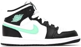 Jordan Little Kid's 1 Mid White/Green Glow-Black (DQ8424 103), White/Green Glow-black, 3 Little Kid