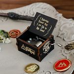 Fapiwen Harry Potter Music Box, Wooden Musical Box, Hand Crank Musical Boxes, Mini Antique Vintage Craft Music Box for Wedding Valentines Birthday Gifts Toys Parties Favors