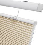 Keego Top Down Bottom Up Cordless Cellular Shades, Custom Cut to Size Waterproof Window Blind, 47" W x 60" H, Off-White Honeycomb Blinds for Bathroon Kitchen Windows Doors