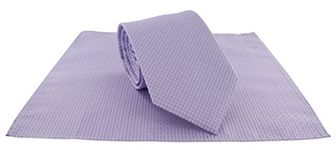 Michelsons of London Semi Plain Wedding Occasions Tie & Pocket Square Set (Lilac)