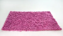 DaDa Bedding Pink Shag Rug 20x32 Bathroom Rug Cotton MAT20x32Pink 100-Percent Cotton Chenille Mat, 20 by 32-Inch, Pink