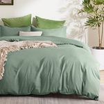 Bedsure Sage Green Duvet Cover King Size - Soft Double Brushed Duvet Cover for Kids with Zipper Closure, 3 Pieces, Includes 1 Duvet Cover (104"x90") & 2 Pillow Shams, NO Comforter