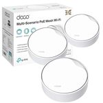 TP-Link Deco X50-PoE AX3000 Whole Home Mesh Wi-Fi 6 System with PoE, Dual-Band, AI-Driven Mesh, cover up to 6,500 ft2, Connect up to 150 devices, 1.0 GHz Dual-Core CPU, HomeShield, Pack of 3