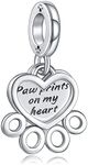 Annmors Dog & Cat Lovers Charms for Bracelet, 925 Sterling Silver Pendant with Cubic Zirconia, Friend of the Paws, Jewellery Collection, Cubic Zirconia