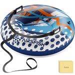 Snow Tube with Towable Leash, AirsFish 47" Heavy Duty Inflatable Tube for Adults Children Wear-Resistant Antifreeze Tube for Winter Outdoor Sport with Kids Friends