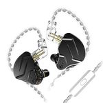 KINBOOFI KZ ZSN Pro X Earphone with 1BA and 1DD, KZ in Ear Earbuds in Ear Monitor Headphone 0.75mm 2 pin Cable KZ earphone (Black, With mic)