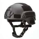 Tactical MICH 2000 Helmet, Adjustable ACH Airsoft Helmet with Ear Protection, Front NVG Mount and Side Rail