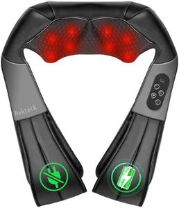 Nekteck Cordless Shiatsu Neck and Back Massager with Soothing Heat, Electric Deep Tissue 3D Kneading Massage Pillow for Shoulder, Leg, Body Muscle Pain Relief, Home, Office, Car Use FSA HSA Eligible