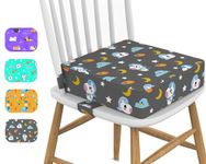 Booster Seat For Kitchen Chair, KIDUN Booster Seat for Dining Table, Tronger Support Booster Seat for Dining Table, 4 Safer Straps Non-Slip Bottom Portable Booster Chair for Toddlers. (Dark Gray)